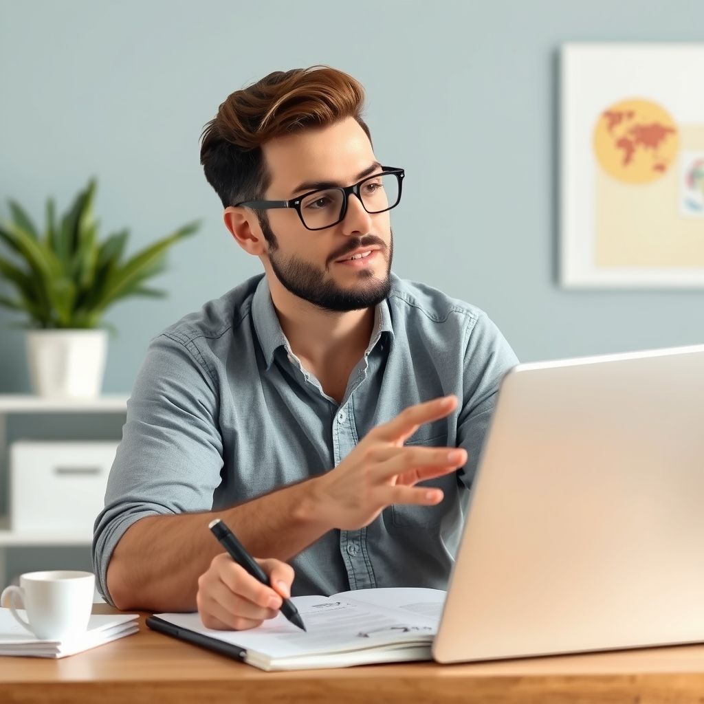 Designer expliquant un projet à un client